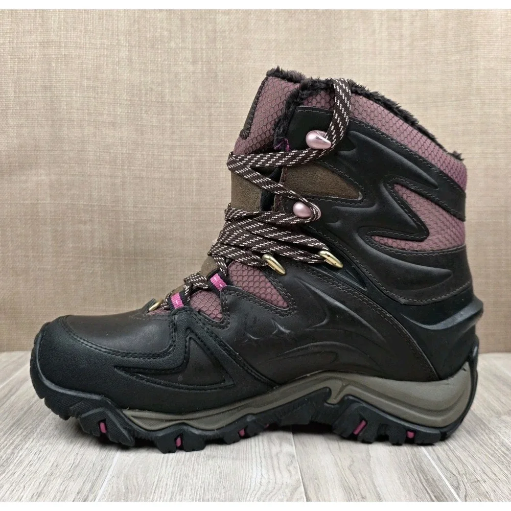 Merrell Polarand 8 Waterproof Womens Size 6 Expresso Pink Winter Hiking Boots